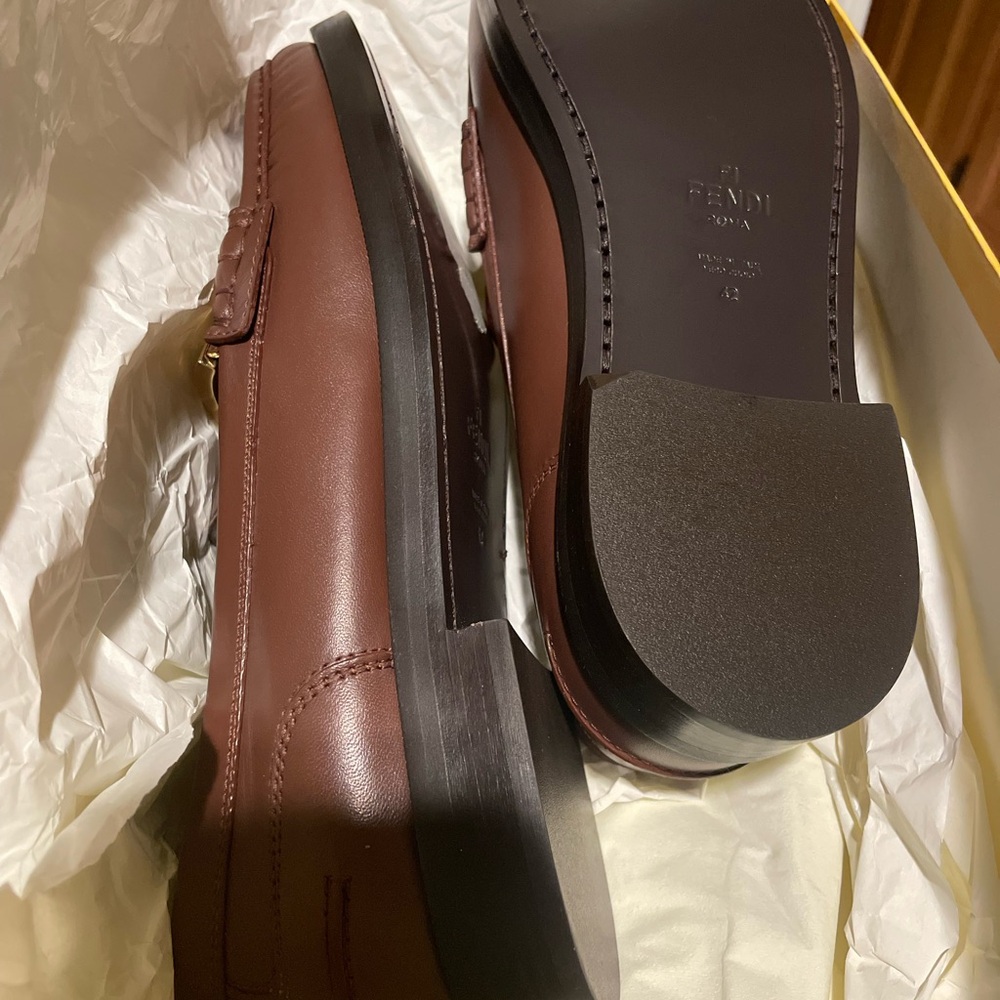 Host Picked Fendi Women's Black Baguette Slipon Loafers Size 12 - Picture 2 of 3